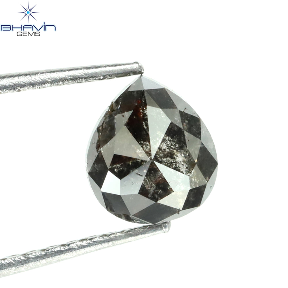 1.20 CT Pear Shape Natural Loose Diamond Salt And Pepper Color I3 Clarity (6.50 MM)