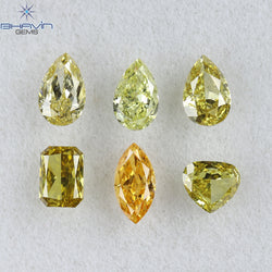 0.89 CT/6 PCS Mix Shape Natural Diamond Mix Color VS2 Clarity (4.90 MM)