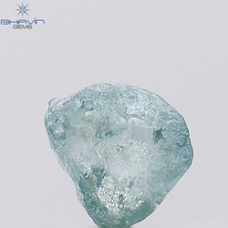 0.62 CT, Rough Shape, Natural Diamond, Greeninsh Blue Color, SI1 Clarity (5.37 MM)