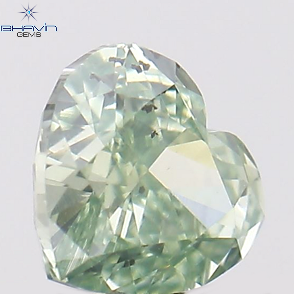 0.16 CT Heart Shape Natural Diamond Green Color SI1 Clarity (3.57 MM)