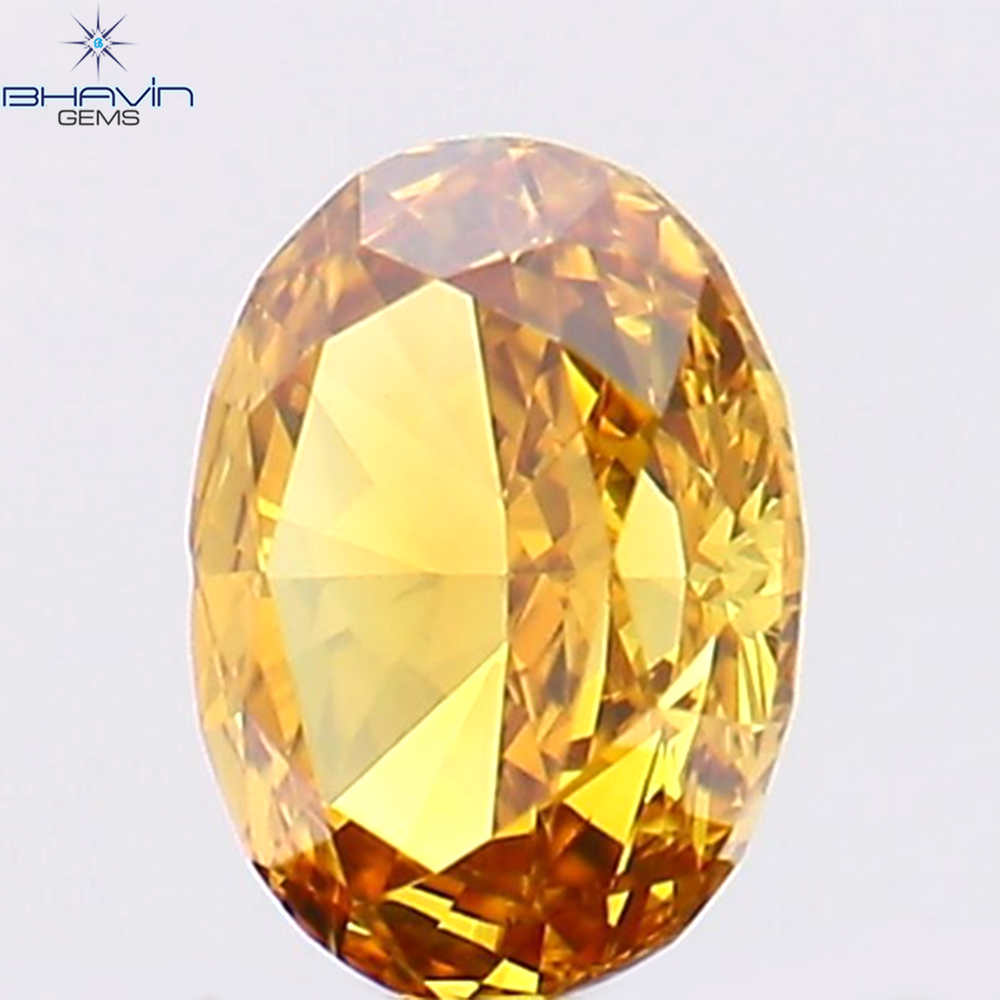0.25 CT Oval Shape Natural Diamond Orange Color VS1 Clarity (4.25 MM)