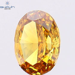 0.25 CT Oval Shape Natural Diamond Orange Color VS1 Clarity (4.25 MM)