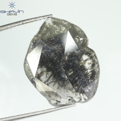 5.51 CT Slice Shape Natural Diamond Salt And Pepper Color I3 Clarity (20.03 MM)