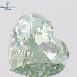 0.22 CT Heart Shape Natural Diamond Bluish Green Color VS2 Clarity (3.60 MM)