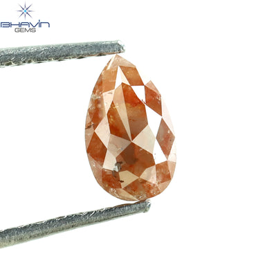 0.63 CT Pear Shape Natural Loose Diamond Peach Color I3 Clarity (6.43 MM)