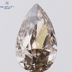 0.19 CT Pear Shape Natural Diamond Brown Pink Color VS1 Clarity (4.50 MM)