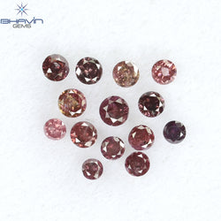 0.20 CT/14 Pcs Round Shape Natural Loose Diamond Pink Color I1 Clarity (1.50 MM)