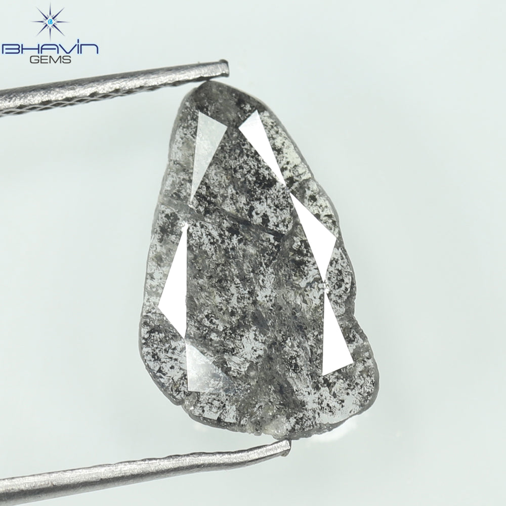 1.26 CT Slice Shape Natural Diamond Salt And Papper Color I3 Clarity (13.20 MM)