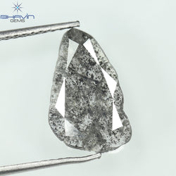 1.26 CT Slice Shape Natural Diamond Salt And Papper Color I3 Clarity (13.20 MM)