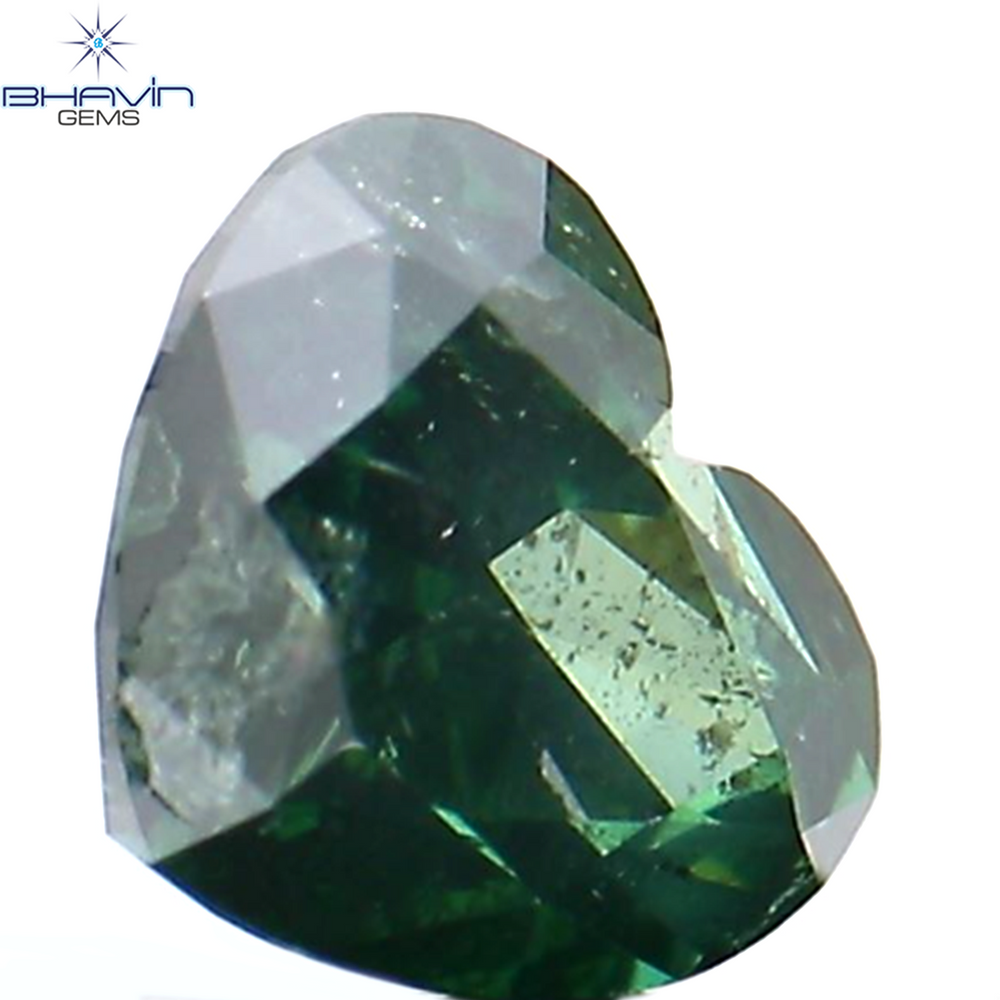 0.27 CT Heart Shape Natural Diamond Green Color I1 Clarity (4.12 MM)