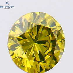 0.14 CT Round Shape Natural Diamond Green Yellow Color VS2 Clarity (3.28 MM)