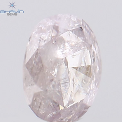 0.24 CT Oval Shape Natural Diamond Pink Color I3 Clarity (4.33 MM)