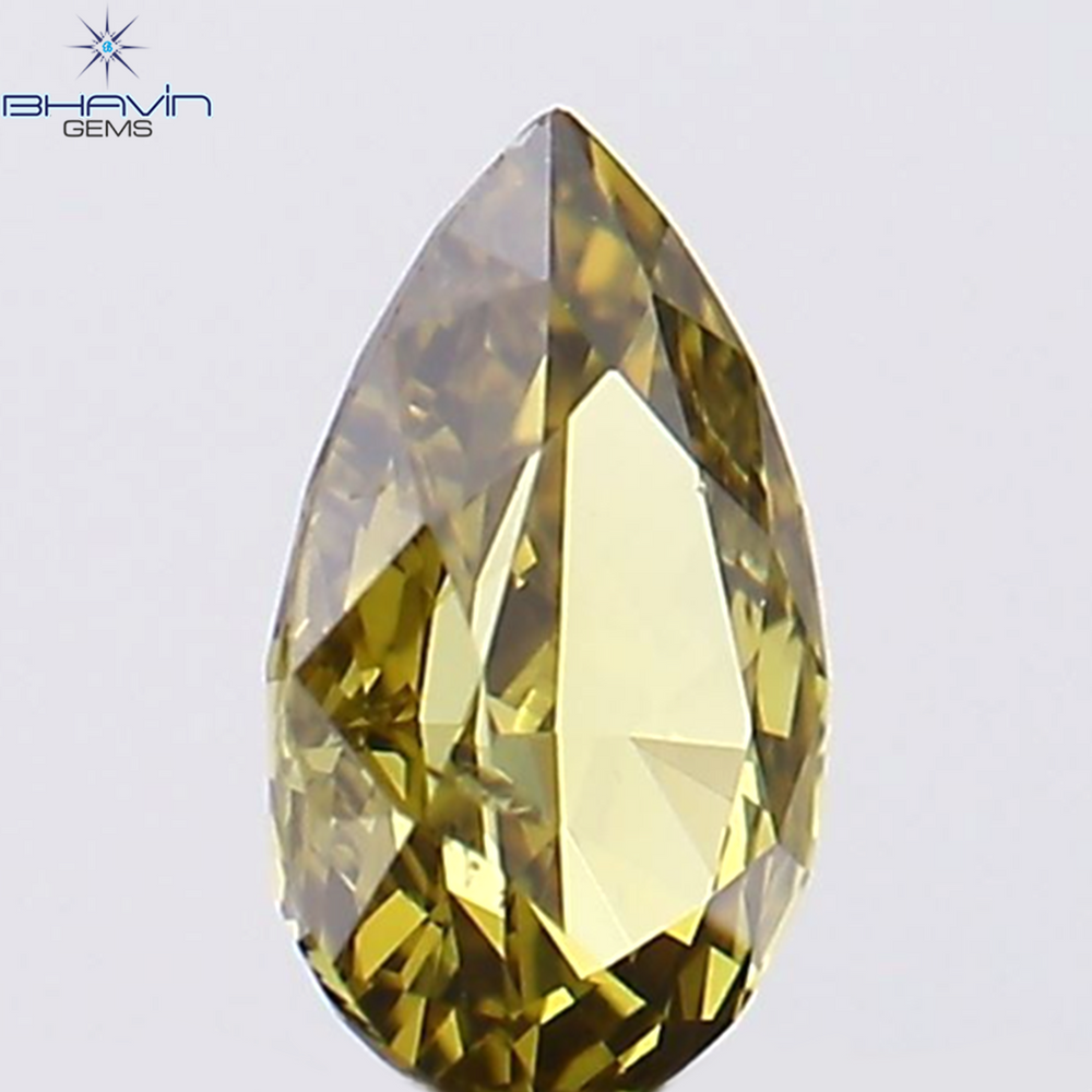 0.16 CT Pear Shape Natural Diamond Green Color SI1 Clarity (4.55 MM)