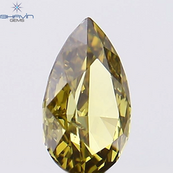 0.16 CT Pear Shape Natural Diamond Green Color SI1 Clarity (4.55 MM)