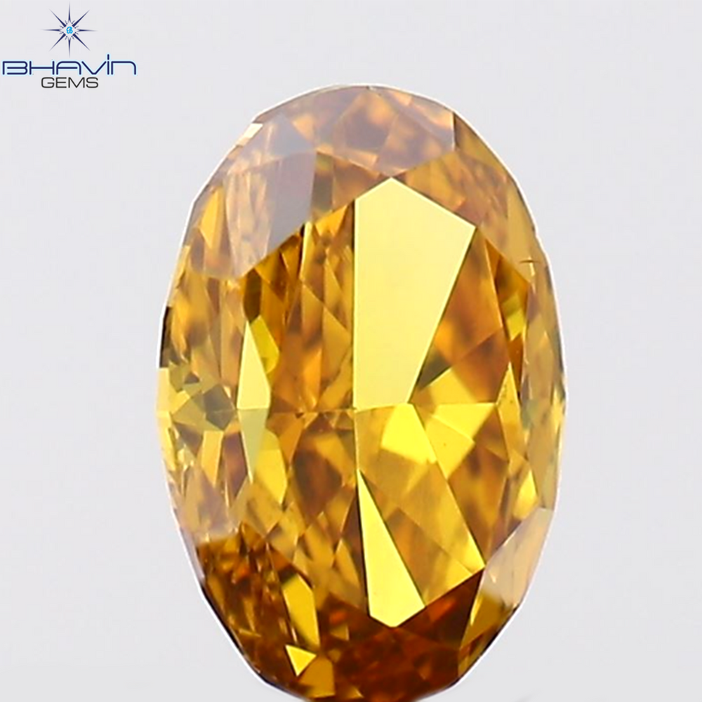 0.18 CT Oval Shape Natural Diamond Orange Color VS1 Clarity (4.21 MM)