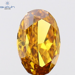 0.18 CT Oval Shape Natural Diamond Orange Color VS1 Clarity (4.21 MM)