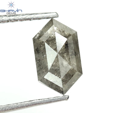 0.72 CT Hexagon Shape Natural Loose Diamond Salt And Pepper Color I3 Clarity (7.84 MM)