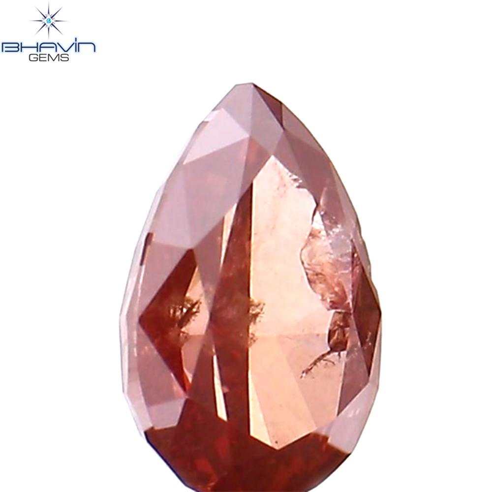 0.26 CT Pear Shape Natural Diamond Pink Color I1 Clarity (4.82 MM)