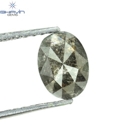 1.08 CT Oval Shape Natural Diamond Salt And Papper Color I3 Clarity (7.38 MM)