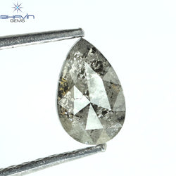 0.64 CT Pear Shape Natural Loose Diamond Salt And Pepper Color I3 Clarity (6.92 MM)