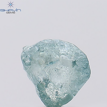 0.62 CT, Rough Shape, Natural Diamond, Greeninsh Blue Color, SI1 Clarity (5.37 MM)