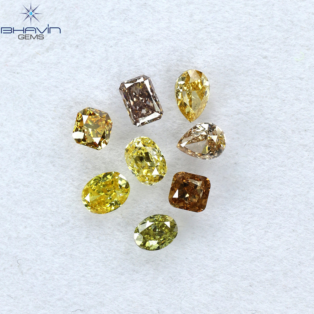 0.93 CT/8 Pcs Mix Shape Natural Diamond Mix Color VS2 Clarity (3.50 MM)