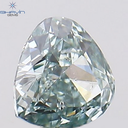 0.07 CT Heart Shape Natural Diamond Greenish Blue Color SI1 Clarity (2.65 MM)