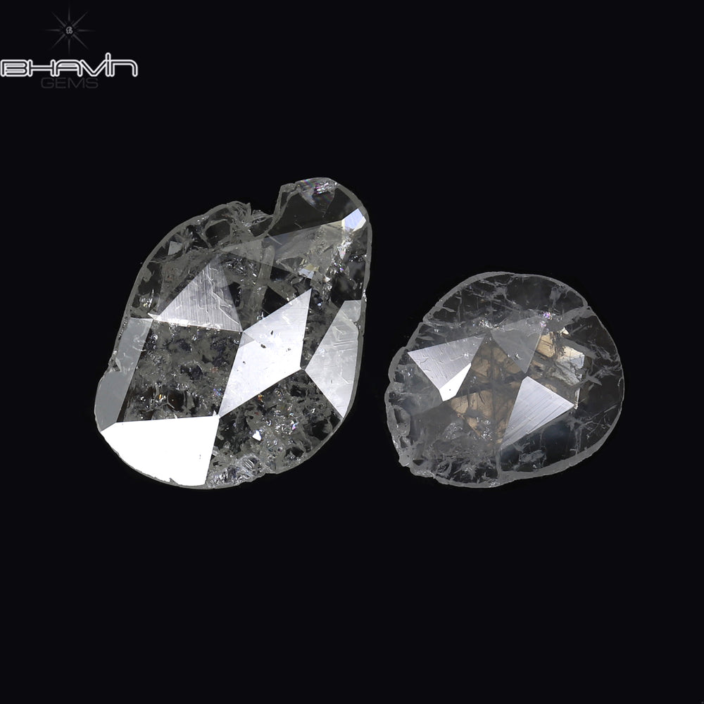 0.84 CT/2 Pcs Rosecut Polki Shape Natural Diamond White Color I3 Clarity (9.26 MM)