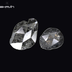 0.84 CT/2 Pcs Rosecut Polki Shape Natural Diamond White Color I3 Clarity (9.26 MM)