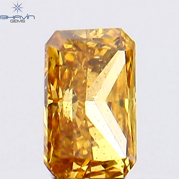 0.20 CT Radiant Shape Natural Diamond Orange Color SI1 Clarity (4.20 MM)
