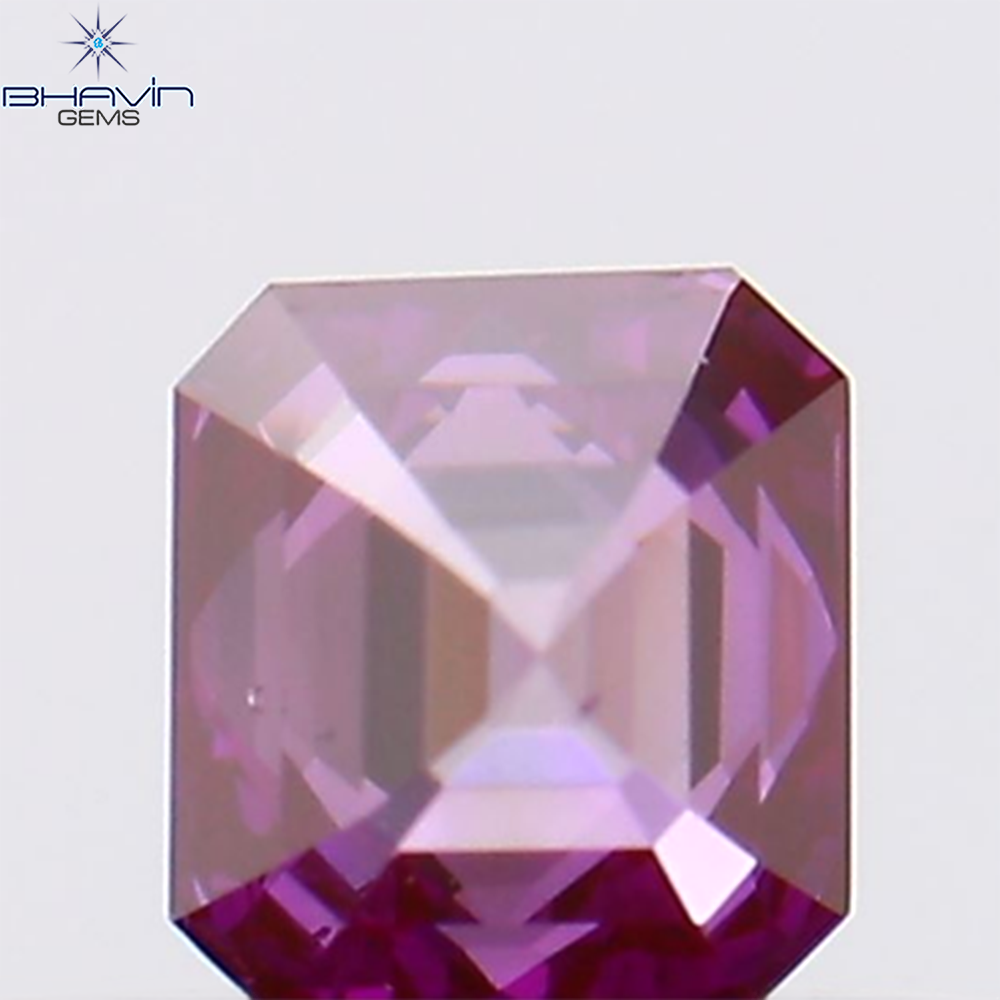 0.24 CT Asscher Shape Natural Diamond Pink Color VS2 Clarity (3.74 MM)