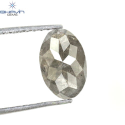 1.68 CT Oval Shape Natural Diamond Salt And Pepper Color I3 Clarity (9.25 MM)