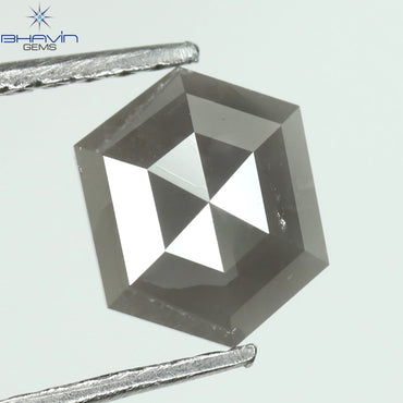 1.22 CT Hexagon Shape Natural Loose Diamond Gray Color I3 Clarity (7.32 MM)