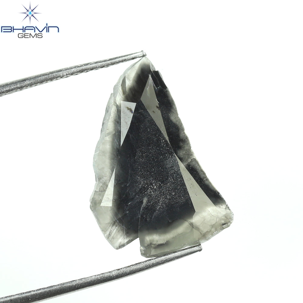 2.16 CT Slice Shape Natural Diamond Salt And Pepper Color I3 Clarity (17.12 MM)