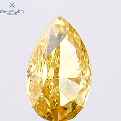 0.25 CT Pear Shape Natural Diamond Orange Color SI2 Clarity (4.98 MM)