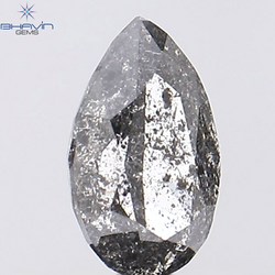 0.69 CT Pear Shape Natural Loose Diamond Salt And Pepper Color I3 Clarity (7.06 MM)