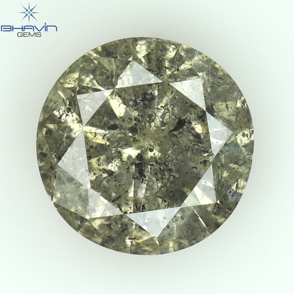 0.44 CT Round Shape Natural Loose Diamond Salt And Pepper Color I3 Clarity (4.67 MM)