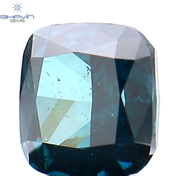 0.27 CT クッション シェイプ ナチュラル ダイヤモンド ブルー カラー VS2 クラリティ (3.68 MM)