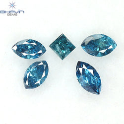 0.48 CT/5 PCS Marquise Diamond Natural Diamond Blue Diamond I2 Clarity (4.44 MM)