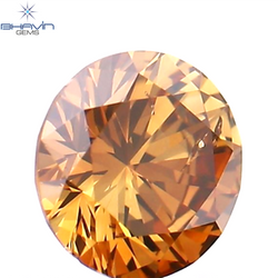 0.24 CT Round Shape Natural Diamond Pink Brown Color SI1 Clarity (3.94 MM)