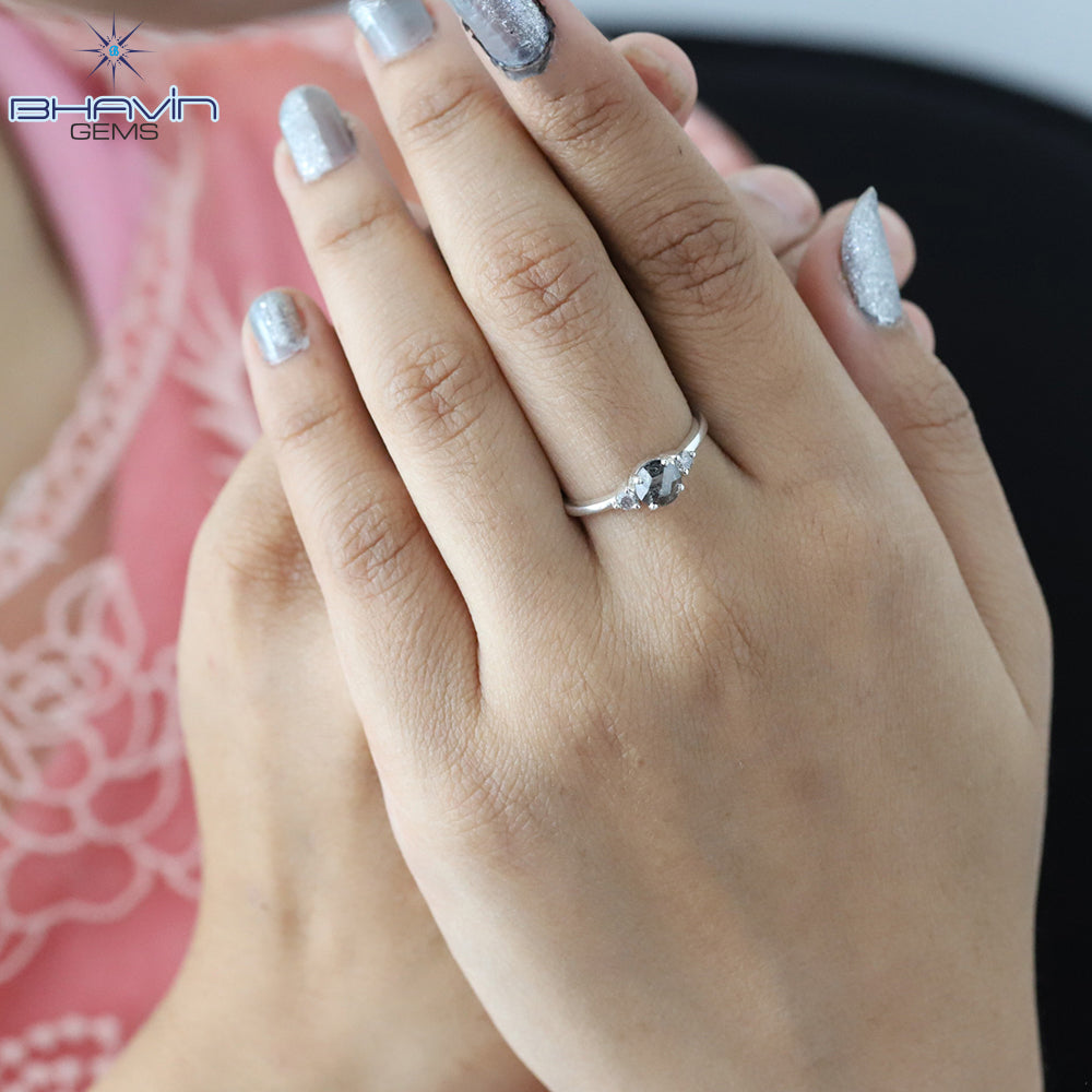 Round Rose Cut Shape Diamond Engagement Ring And Wedding Diamond Ring