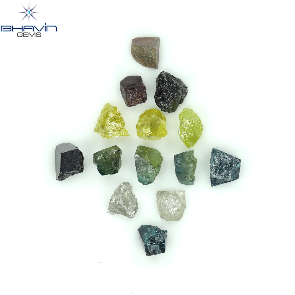 6.44 CT/17 PCS Mix Color Rough Diamond Natural loose Diamond I3 Clarity (4.49 MM)