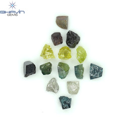 6.44 CT/17 PCS Mix Color Rough Diamond Natural loose Diamond I3 Clarity (4.49 MM)