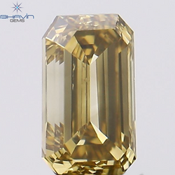 1.51 CT エメラルド シェイプ ナチュラル ダイヤモンド ブラウン カラー SI1 クラリティ (7.30 MM)