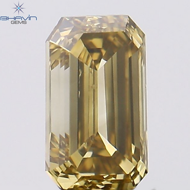 0.32 CT Emerald Shape Natural Diamond Brown Color VS1 Clarity (4.70 MM)