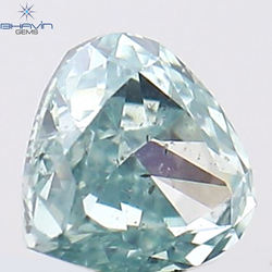 0.11 CT Heart Shape Natural Diamond Greenish Blue Color SI1 Clarity (2.70 MM)