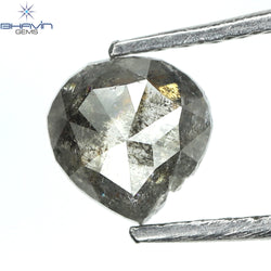 0.61 CT Heart Shape Natural Loose Diamond Salt And Pepper Color I3 Clarity (5.47 MM)