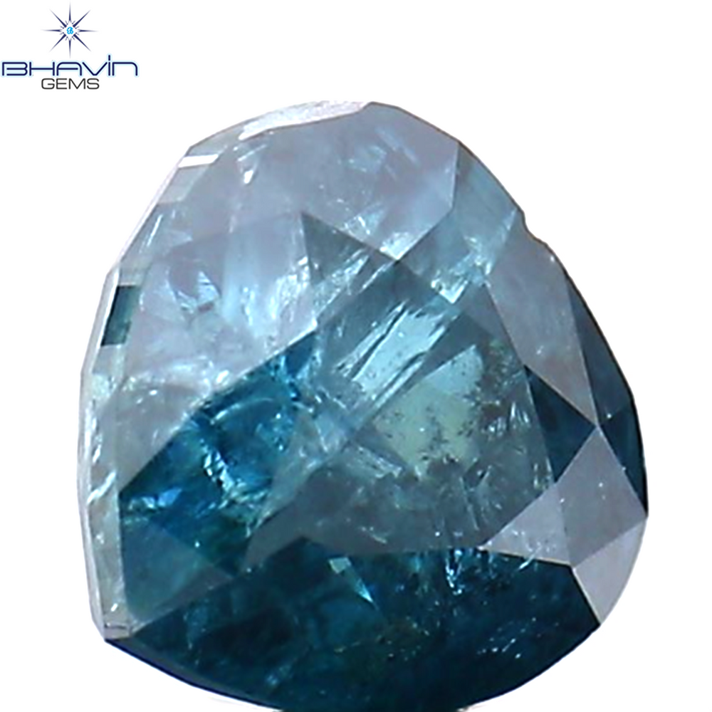 0.46 CT Heart Shape Natural Diamond Blue Color I3 Clarity (4.66 MM)