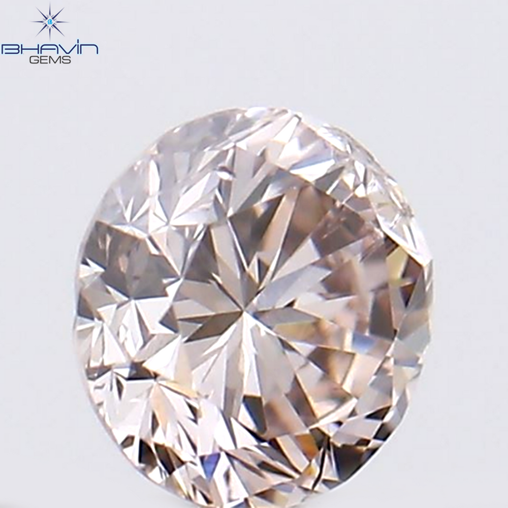 0.15 CT Round Shape Natural Diamond Pink Color SI1 Clarity (3.39 MM)