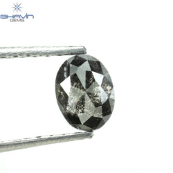 0.50 CT Oval Shape Natural Diamond Salt And Pepper Color I3 Clarity (5.56 MM)